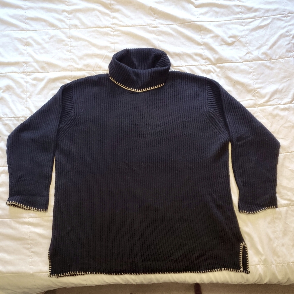 Chaus Woman sweater,  Size 3, black with ta trim